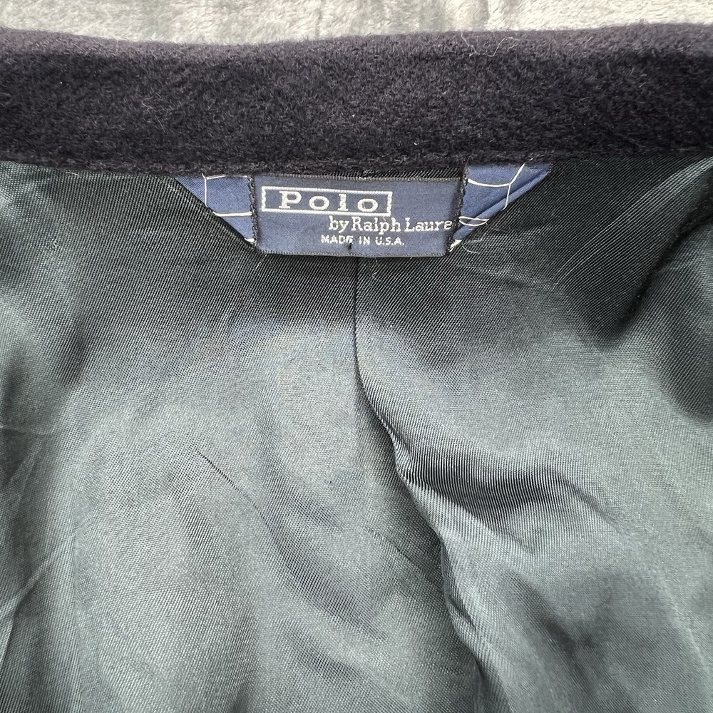 VTG Polo Ralph Lauren Made In USA 46L 100% Camel Hair Sport Coat Blazer Blue - Picture 7 of 15